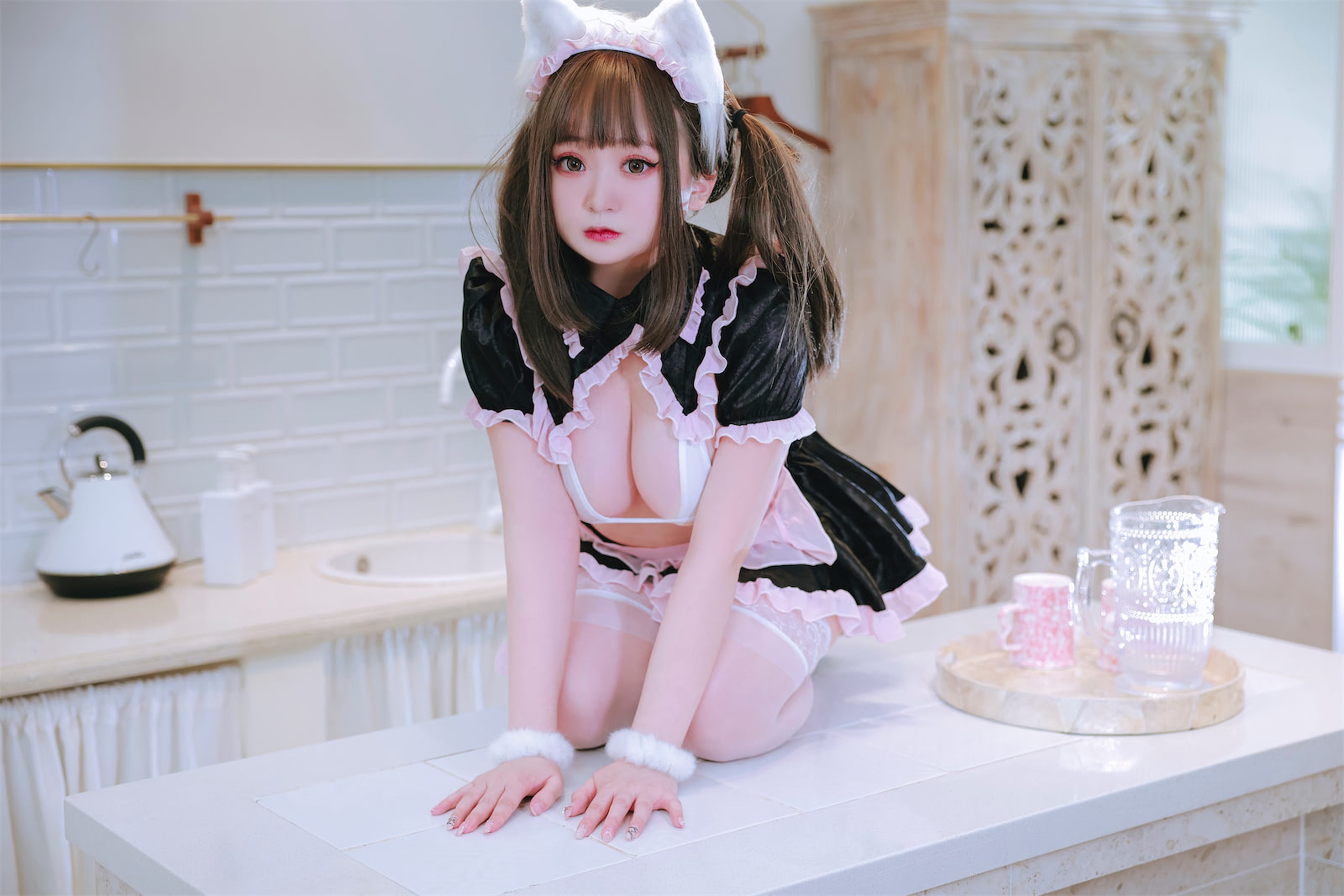 图片[1]-恩田直幸 – NO.025 猫耳黑粉女仆[45P]-XikXak